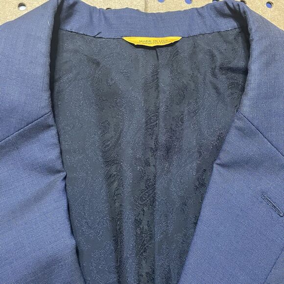 Hickey Freeman Suit Mens 50 R Navy Blue The Traveler 2pc Pants 46x30 Modern USA - Picture 8 of 14